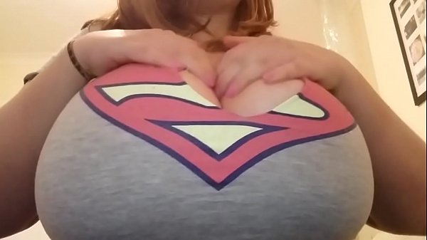 Massive Boobs With the Super Woman T-Shirt